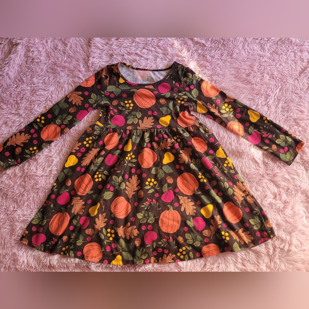 Toddler Girls Pumpkin Skater dress